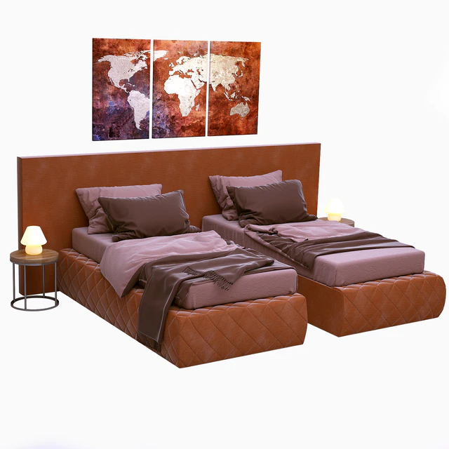 Bed Meridiani Tuyo Low Plain + Spring Base Diamond — Descargar