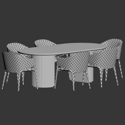 Angelcerda Chair Moon Table Dining Set — Ver 4