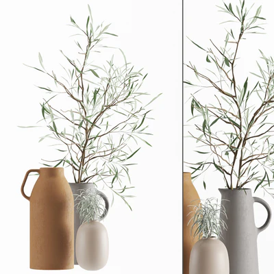 Vases set by H & M with olive and rosmarinus branch — Вид 3