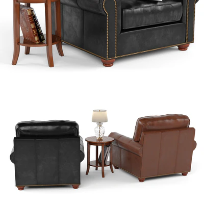 WEBSTER LEATHER ARMCHAIR LEGACY TOBACCO — Ver 3