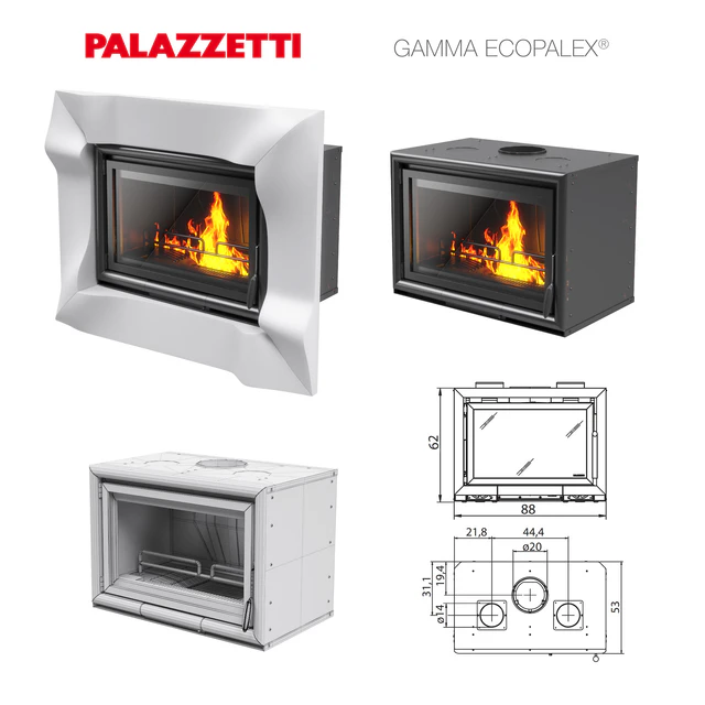 Облицовка камина Palazzetti Wave и топка Palazzetti Ecopalex 88 — Скачать