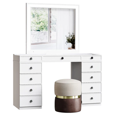 Tresanti Alexandra Vanity Table with LED Lighted Mirror — View 1