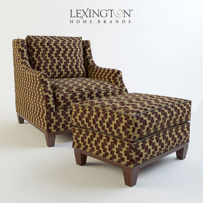 Lexington Conrad Chair &amp; Conrad Ottoman — View 3