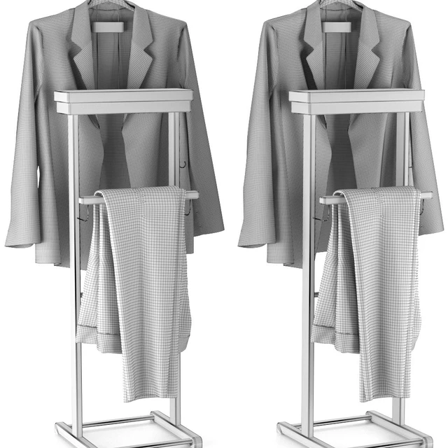 Floor hanger for suit and clothes with shelf — Descargar