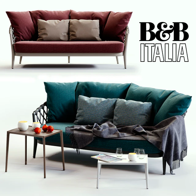 B&B Italia ERICA Blue&Red Sofa — Скачать