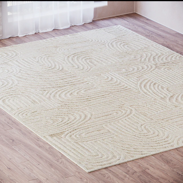 Maisie Cream and Ivory Textured Tribal Rug — Скачать