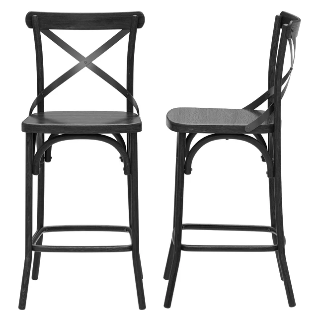 Deephouse semi-bar stool BELLA CROSS black — Descargar