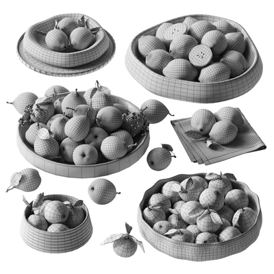 Fruits in bowls lemon lime pear stv020. — Ver 7