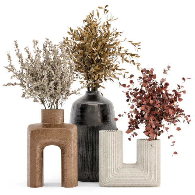 Dry Plants Bouquet Collection In Concrete Pot - Set 442 — Descargar