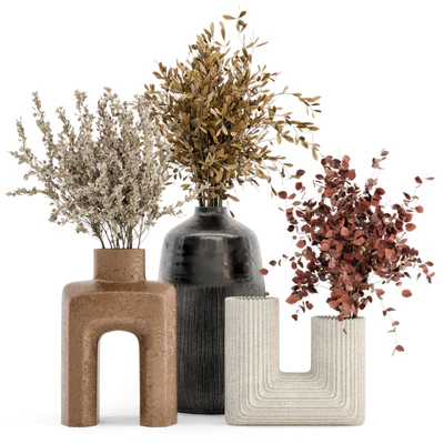 Dry Plants Bouquet Collection In Concrete Pot - Set 442 — Ver 1