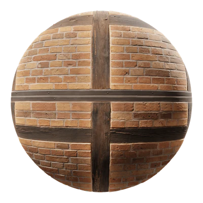 brick in timber framing wall texture — download