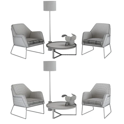 Frame Armchair, Aula Coffee Table, Rita Floor Lamp by Made — Ver 2