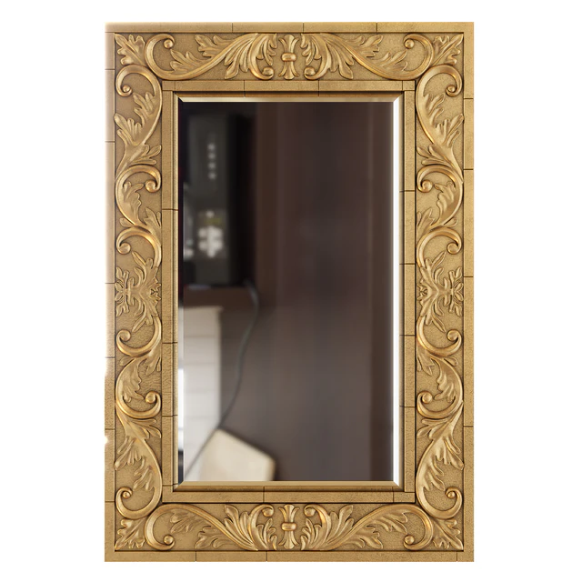 Hamilton Hills Large Gold Antique Inlay Baroque Styled Framed Mirror | Aged — Descargar