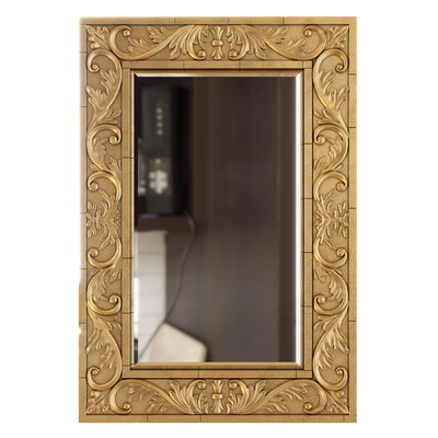 Hamilton Hills Large Gold Antique Inlay Baroque Styled Framed Mirror | Aged — Ver 1