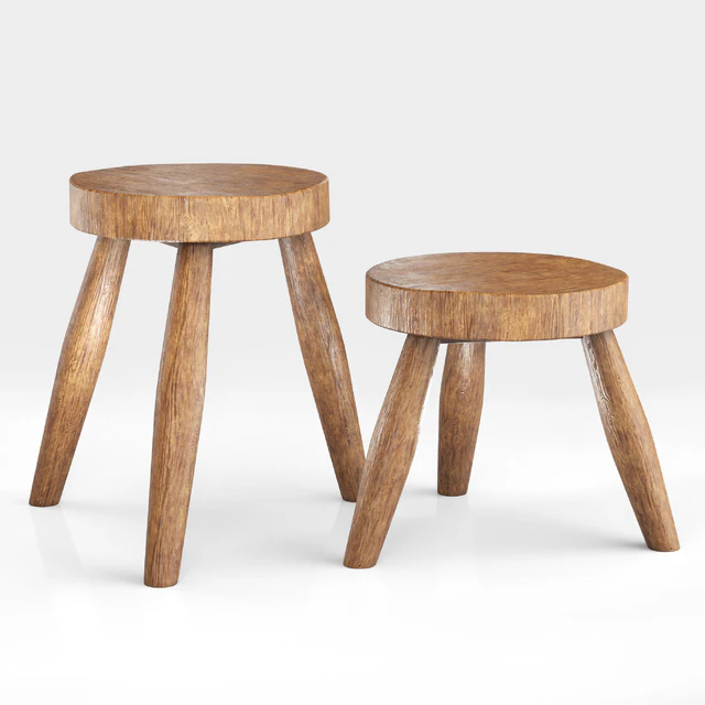 Zara Home Wooden Teak Stool 02 — Descargar