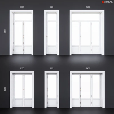 Wooden classical balcony doors — Ver 1