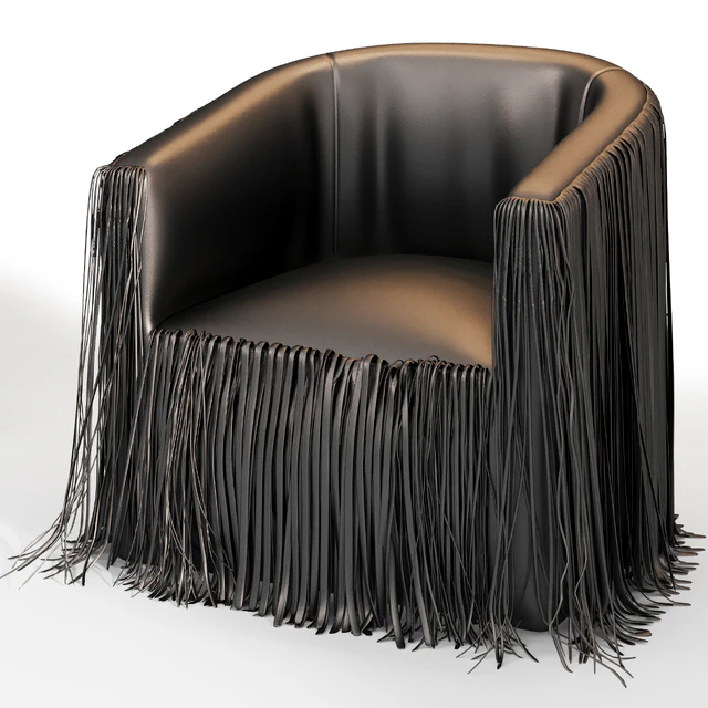Shaggy Leather Swivel Chair in NeKeia Leather — Download