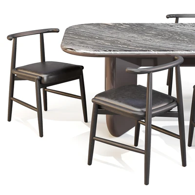 Dining Set: Meridiani (Italo Table and Emilia Chairs) — Вид 7