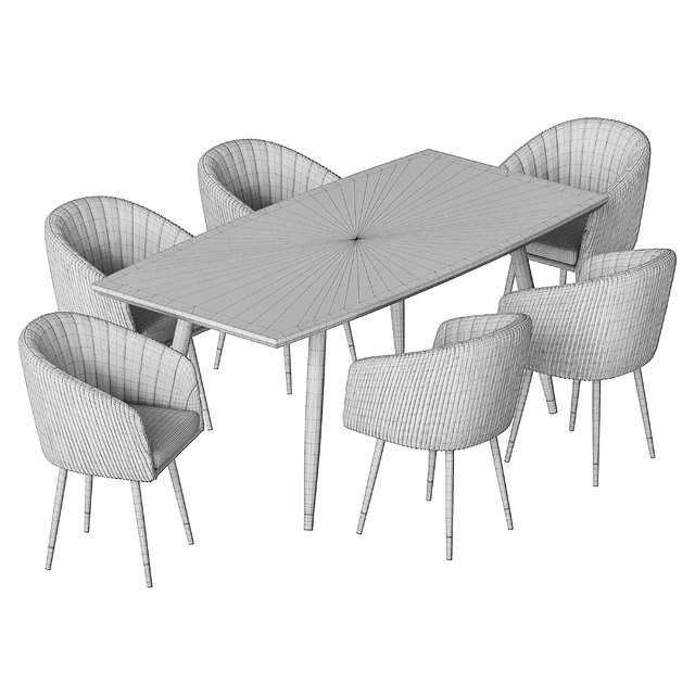 LM-7305 Dining Chair and Curve Table — Descargar