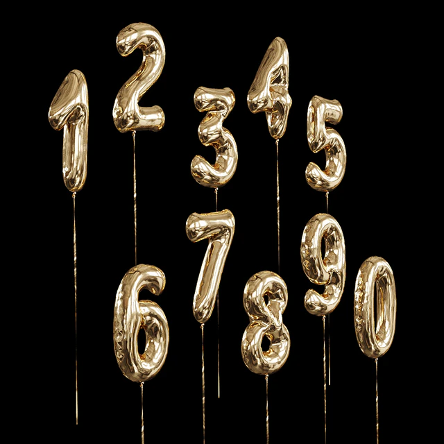 Inflatable foil balloons. Numbers. — Download