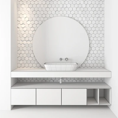 Cerasa NEROLAB | Wood veneer vanity unit — Ver 3