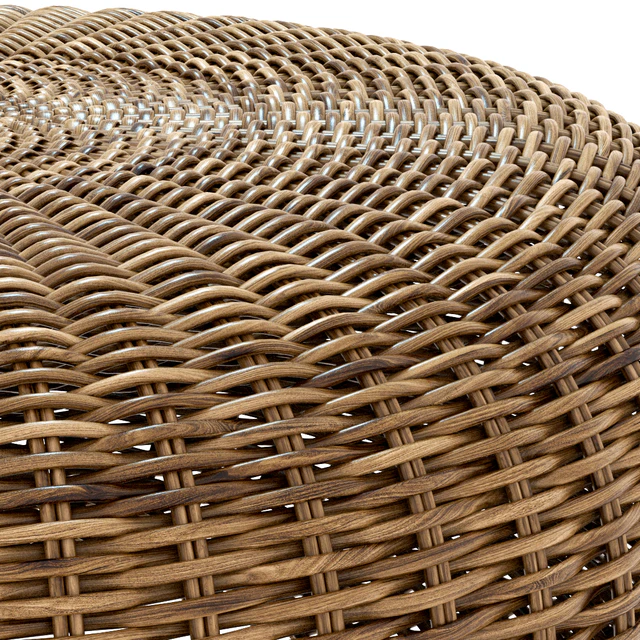 round braided rattan pouf. California — Descargar