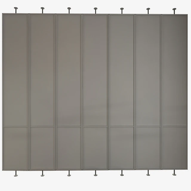 Вращающаяся металлическая перегородка с матовым рифленым стеклом/Swivel metal partition with frosted corrugated glass — Скачать