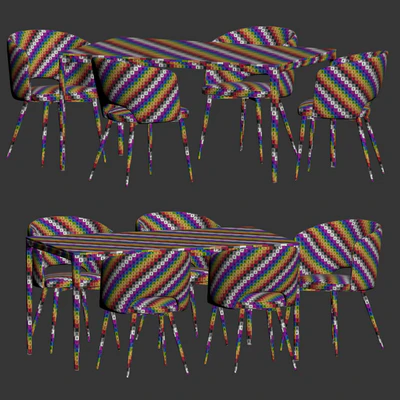 Basel Chair Canto Table Dining Set — Ver 4