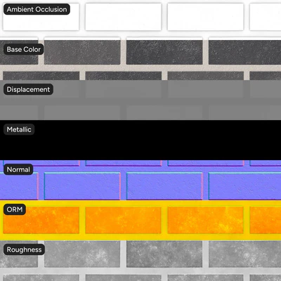 faux smooth running bond brick wall texture gray — Вид 5