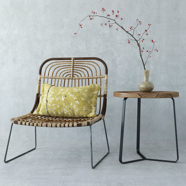 House Doctor Kawa rattan chair & Manutti sidetable — Скачать