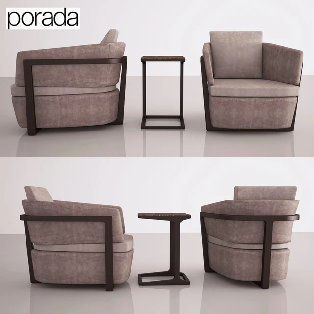 Porada Arena Poltrona Armchair and table Script 45 — Descargar