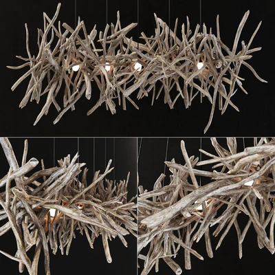 Branch decor lamp n2 / Люстра из веток — Вид 1