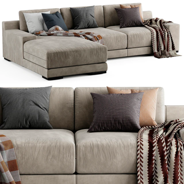 West Elm Dalton Chaise Longue Sofa — Descargar