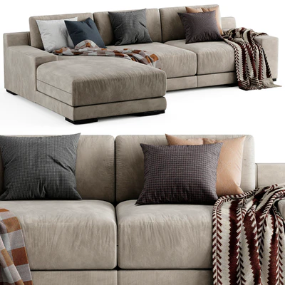 West Elm Dalton Chaise Longue Sofa — Ver 1