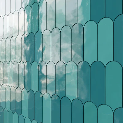 Parry Fishscale Glossy Ceramic Wall Tile Mosaic — Ver 7