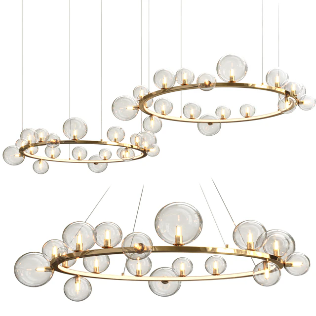 LED Postmodern Iron Glass Bubble Round Gold Black Silver Pendant Lights — Скачать
