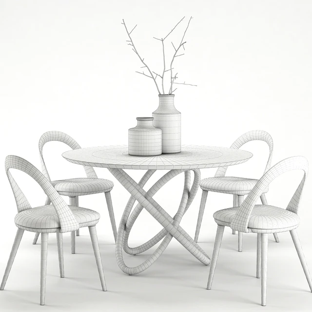 NORHOR Bergen round table and Walnut chair — Descargar