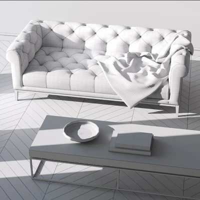 ITALIA CHESTERFIELD FABRIC SOFA — Ver 3