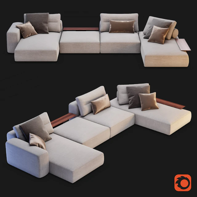 Saba Italia - My Taos Modular Sofa Option1 — Скачать