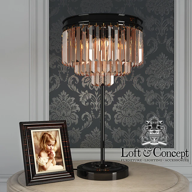 Table lamp RH 1920s Odeon Smoke Glass Fringe — Descargar
