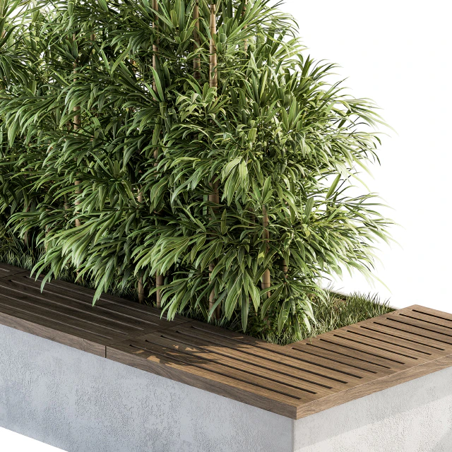 Urban Furniture / Architecture Bench with Plants- Set 11 — Скачать