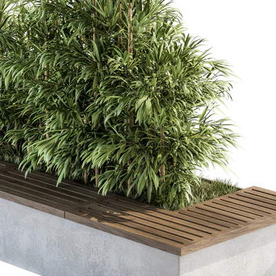 Urban Furniture / Architecture Bench with Plants- Set 11 — Вид 5