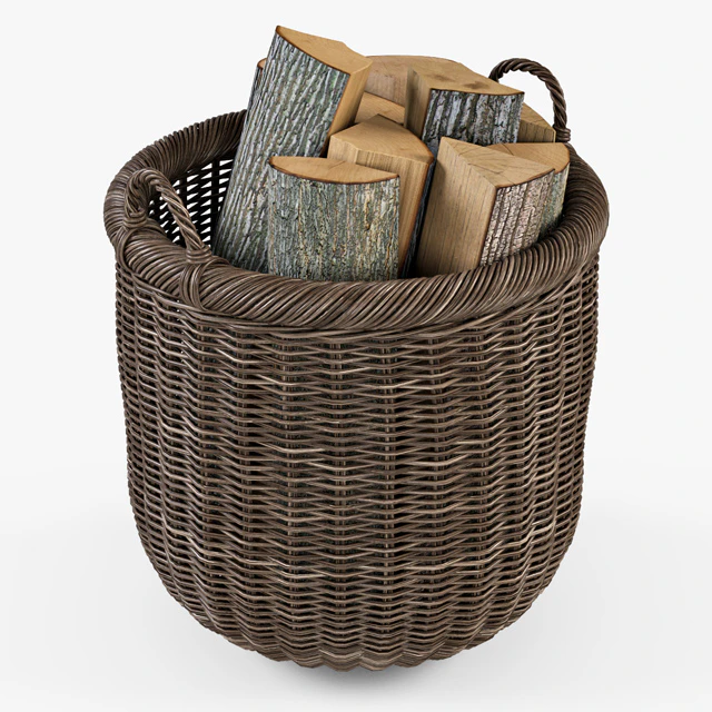 Basket with firewood 007 / brown — Descargar