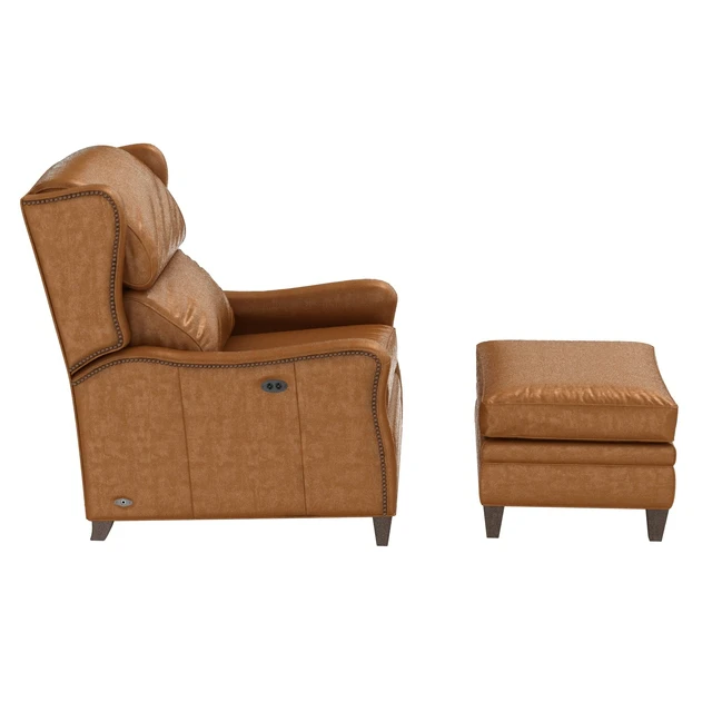 Wesley Hall STEVENSON TILT BACK leather armchair ottoman — Скачать