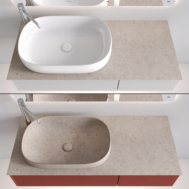 Sink with MAGICA cabinet, VETRATA mirror and ETERNA mixer, Kerama Marazzi — Descargar