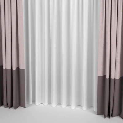Two-tone curtains with tulle. — Ver 4