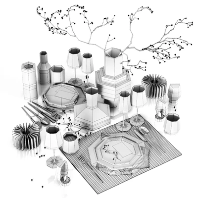 Table setting with rowan 2 — Вид 3