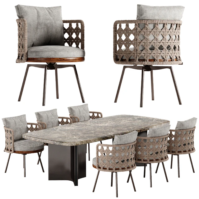 Minotti Tor II Nest chair Marvin table set — Descargar