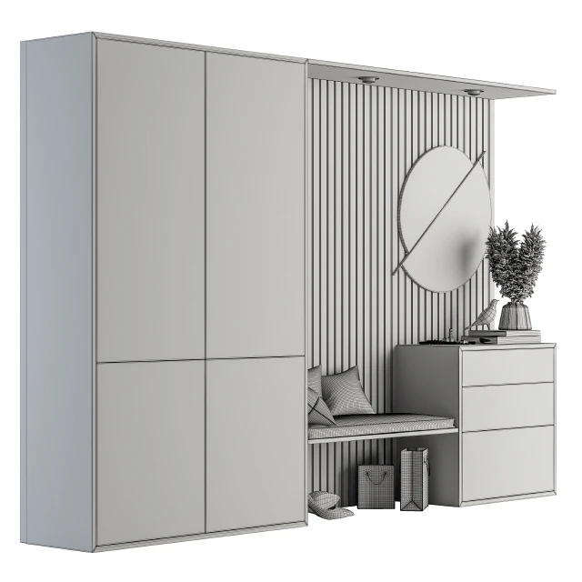 Hallway 10 - White and Wood Set — Descargar