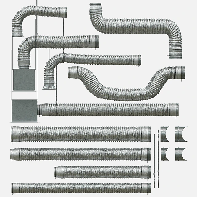 Corrugated ventilation pipe with diffuser — Descargar